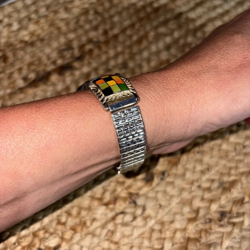 LA Express Analog Mosaic Band Wristwatch Expansion Band Quartz Movement